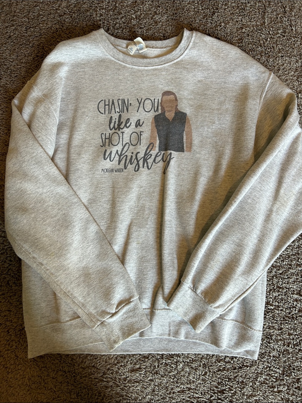 Jerzees Light Gray Graphic Crewneck Sweatshirt
